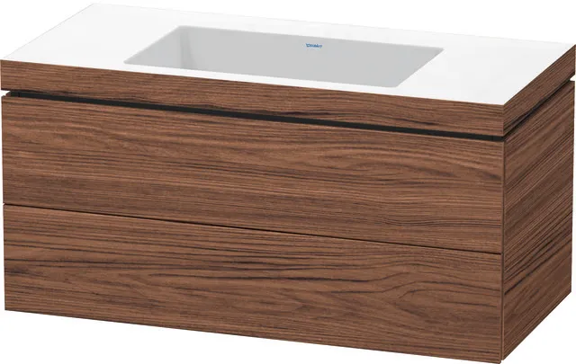 Duravit Möbelset c-shaped Set wandhängend wandhängend „L-Cube“ 100 × 50 × 48 cm Nussbaum Dunkel