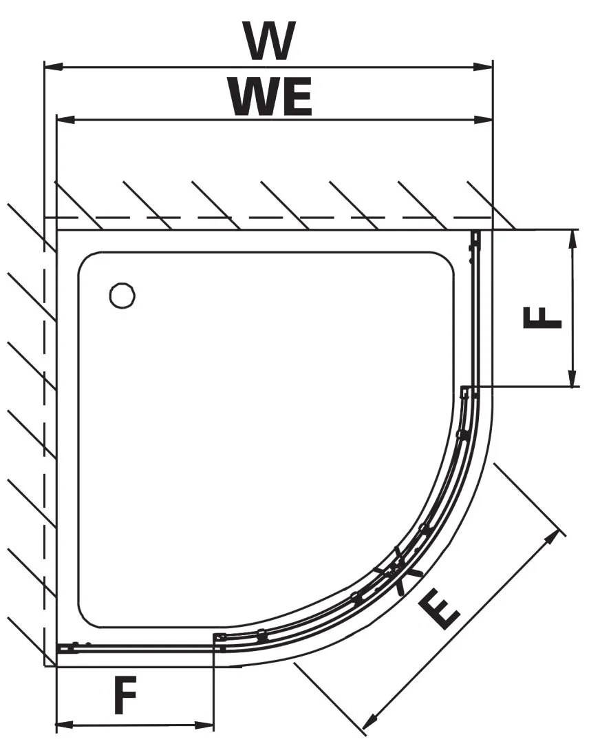 Kermi Duschdesign IBIZA 2000 Viertelkreis-Duschkabine (Gleittüren), Silber Mattglanz, 1850x900mm