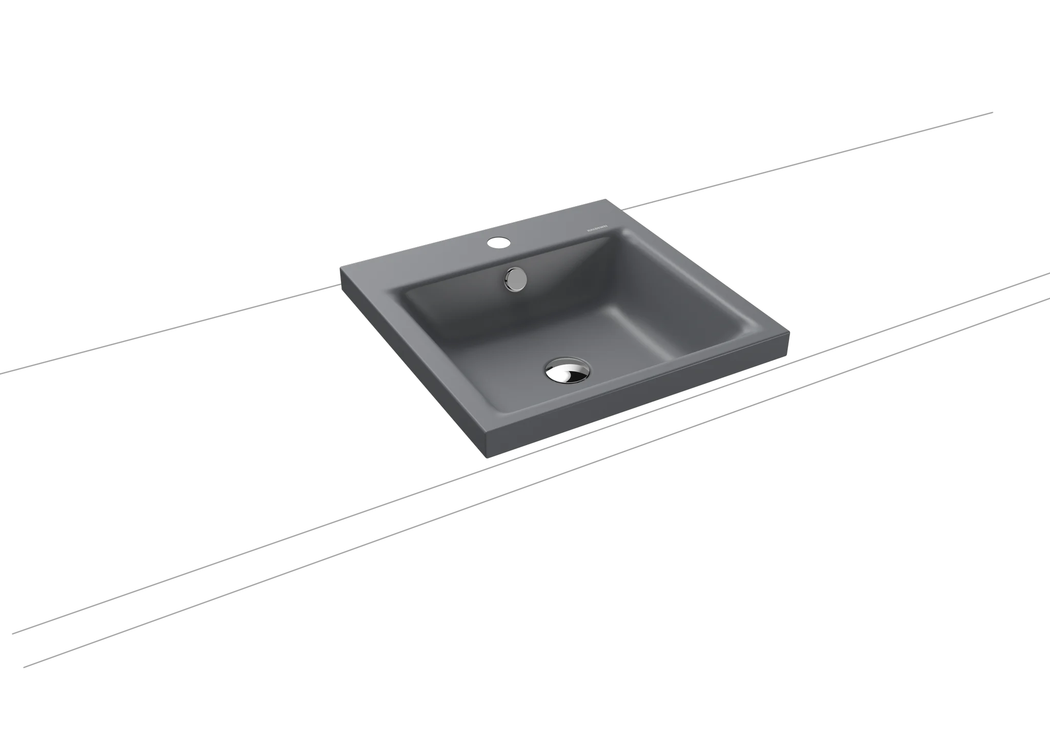 Kaldewei Aufsatzwaschtisch PURO mit 1 Hahnlochbohrung und Überlauf, 460 x 460 mm in cool grey 70 Kaldewei Aufsatzwaschtisch PURO mit 1 Hahnlochbohrung und Überlauf, 460 x 460 mm in cool grey 70