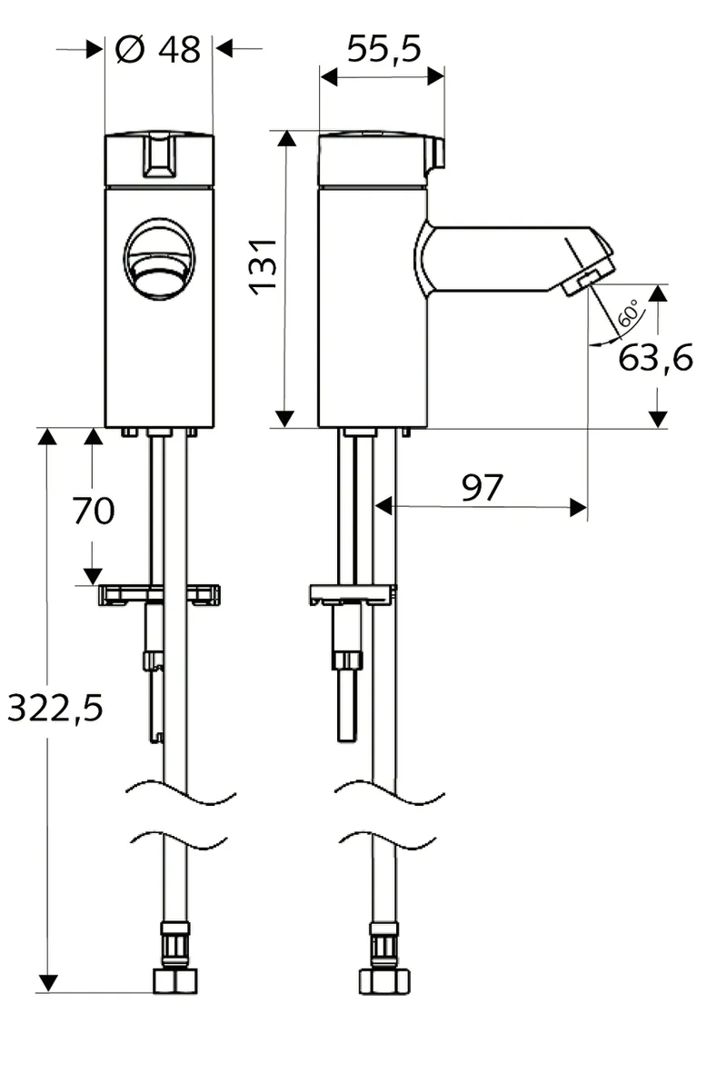 Standventil Kaltwasser MODUS K, HD-K - Hochdruck Kaltwasser / vorgemischtes Wasser, Standventil, G 3/8 IG, chrom