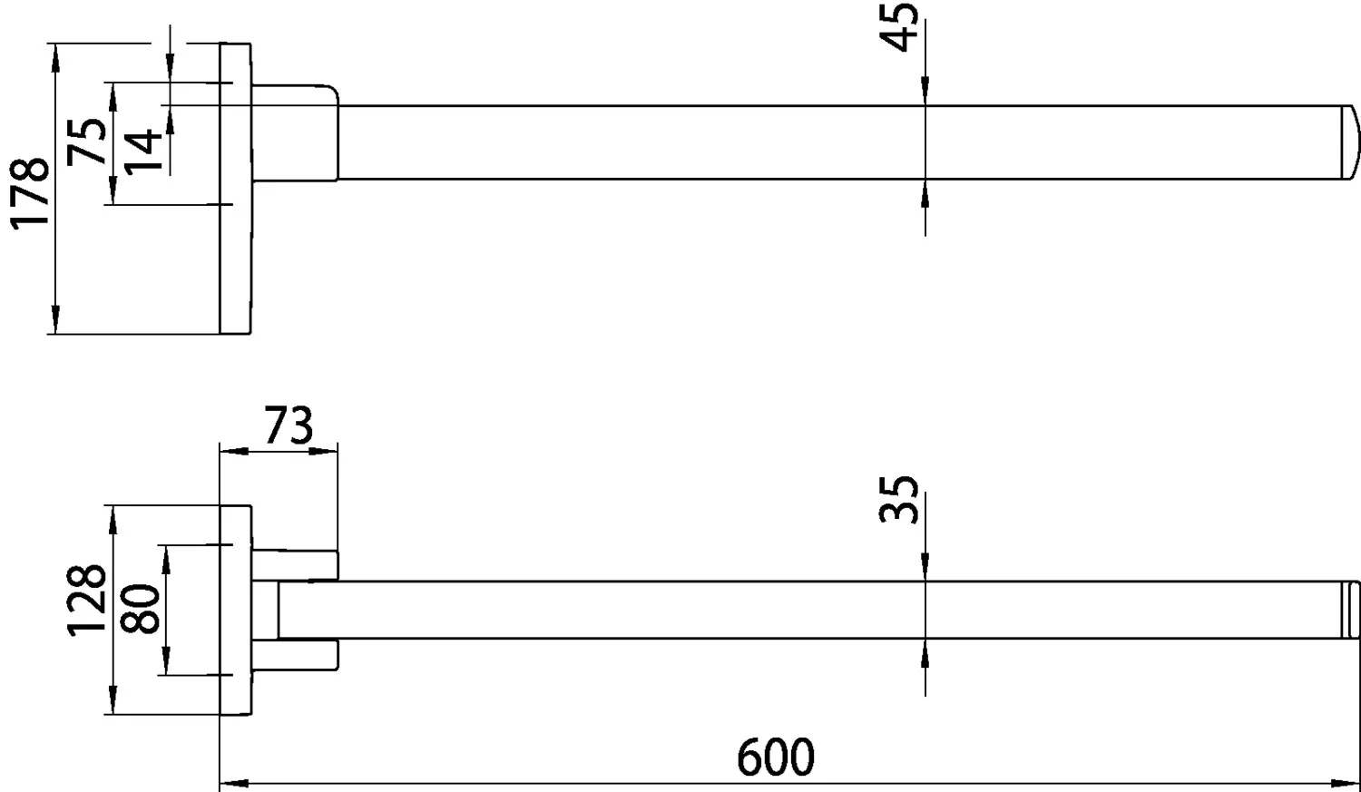 loft Stützklappgriff 600mm, gebremste Version mit Befestigungsmaterial, chrom loft Stützklappgriff 600mm, gebremste Version mit Befestigungsmaterial, chrom