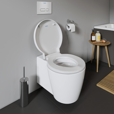 WC-Sitz Starck 1 mit SoftClose Scharnierwelle edelstahl, weiß