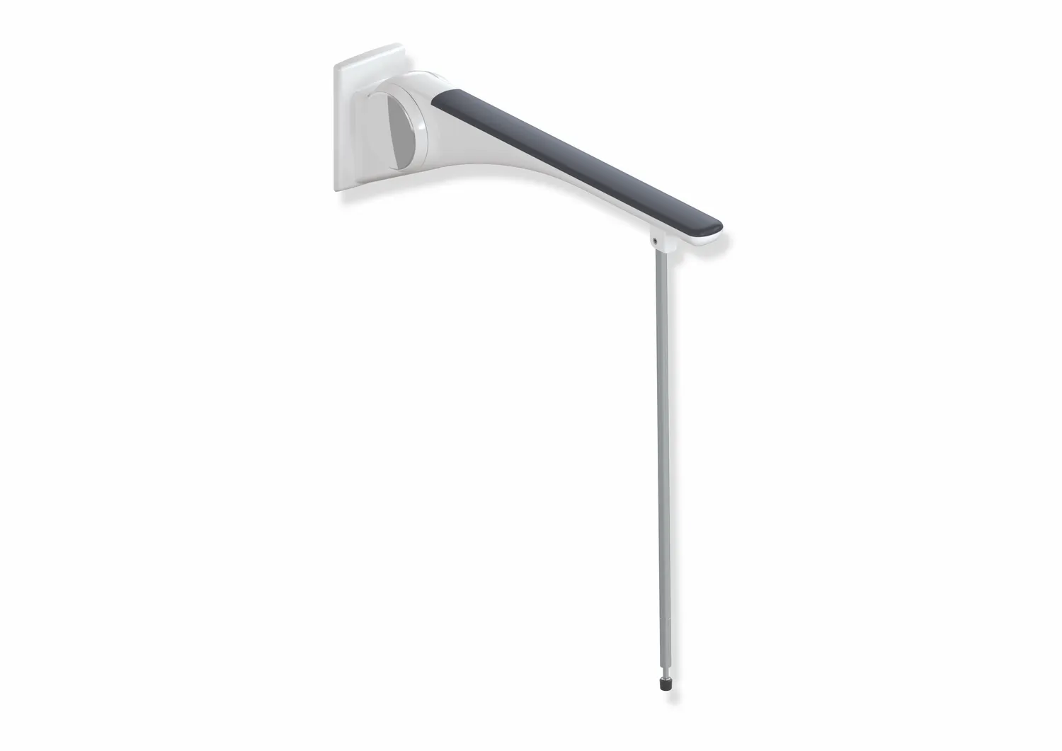 HEWI Stützklappgriff Basic aus der Serie LifeSystem – Ausladung 750 mm, Montagehöhe 760 mm, Farbe Signalweiß glänzend mit Griffpad SD oder Anthrazit matt GU HEWI Stützklappgriff Basic aus der Serie LifeSystem – Ausladung 750 mm, Montagehöhe 760 mm, Farbe Signalweiß glänzend mit Griffpad SD oder Anthrazit matt GU