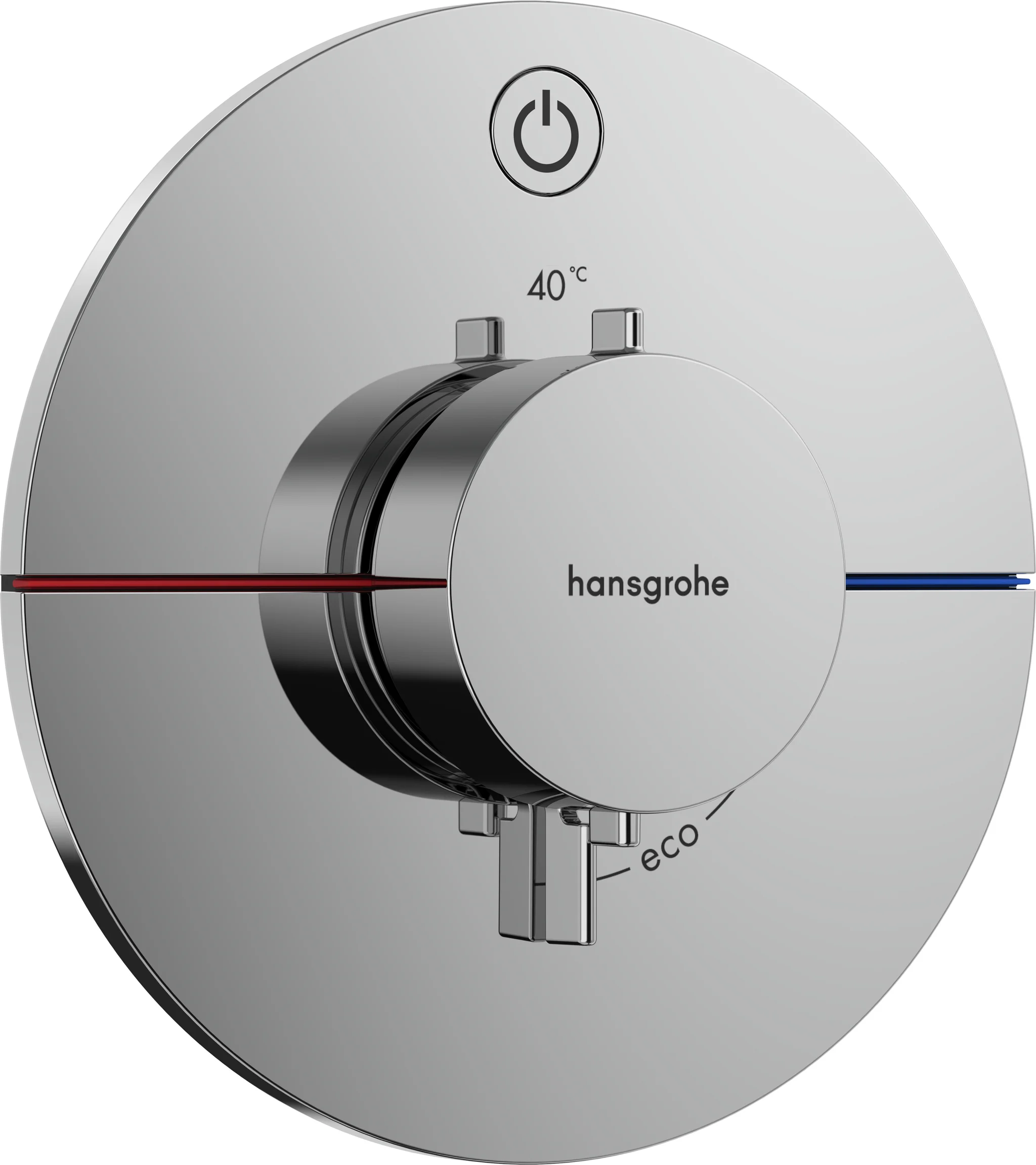 Hansgrohe ShowerSelect Comfort S Thermostat Unterputz, Chrom, 1 Verbraucher, flache Rosette, einfache Installation mit vormontiertem Funktionsblock
