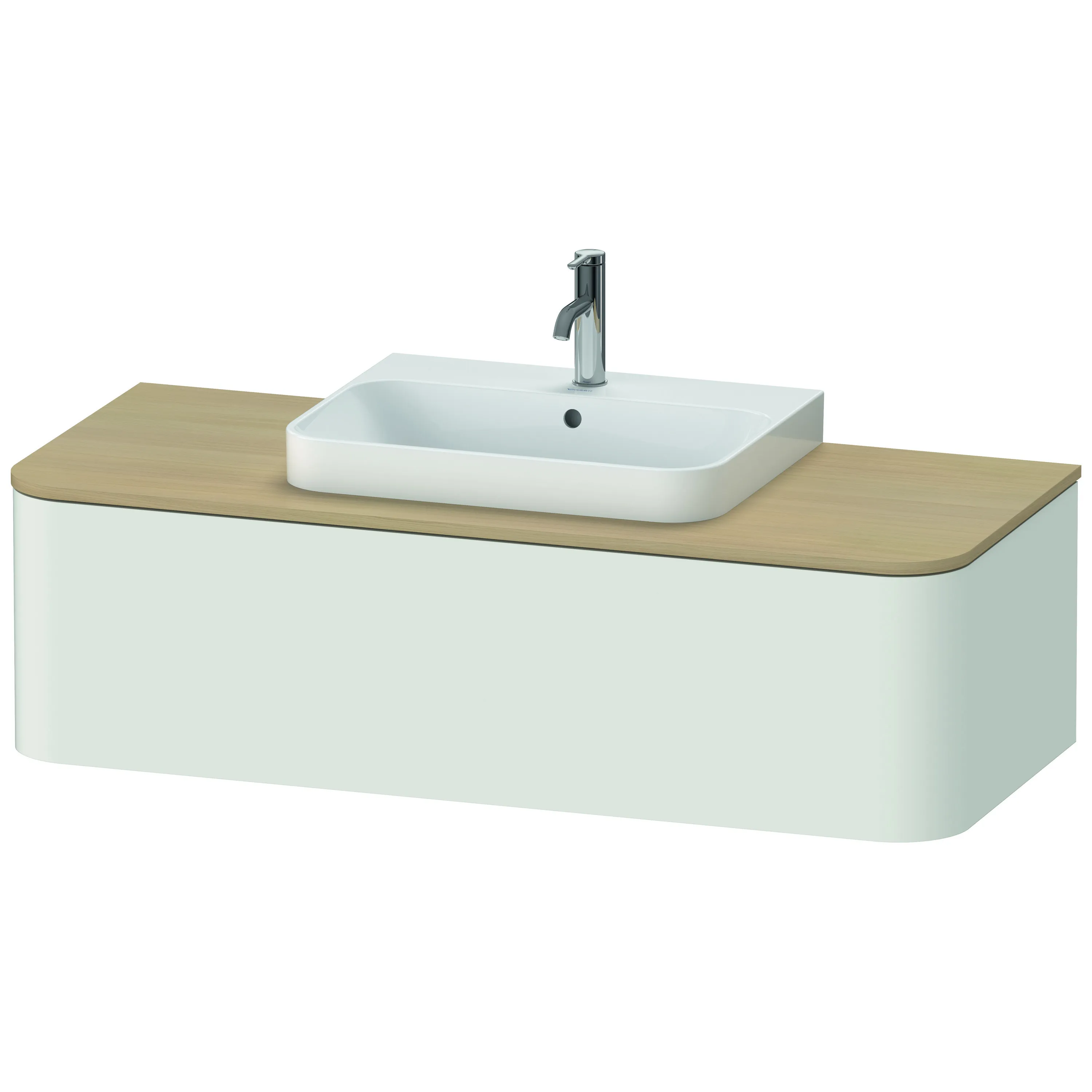 Duravit Waschtischunterschrank wandhängend „Happy D.2 Plus“ 130 × 35,4 × 55 cm Nordic Weiß Seidenmatt