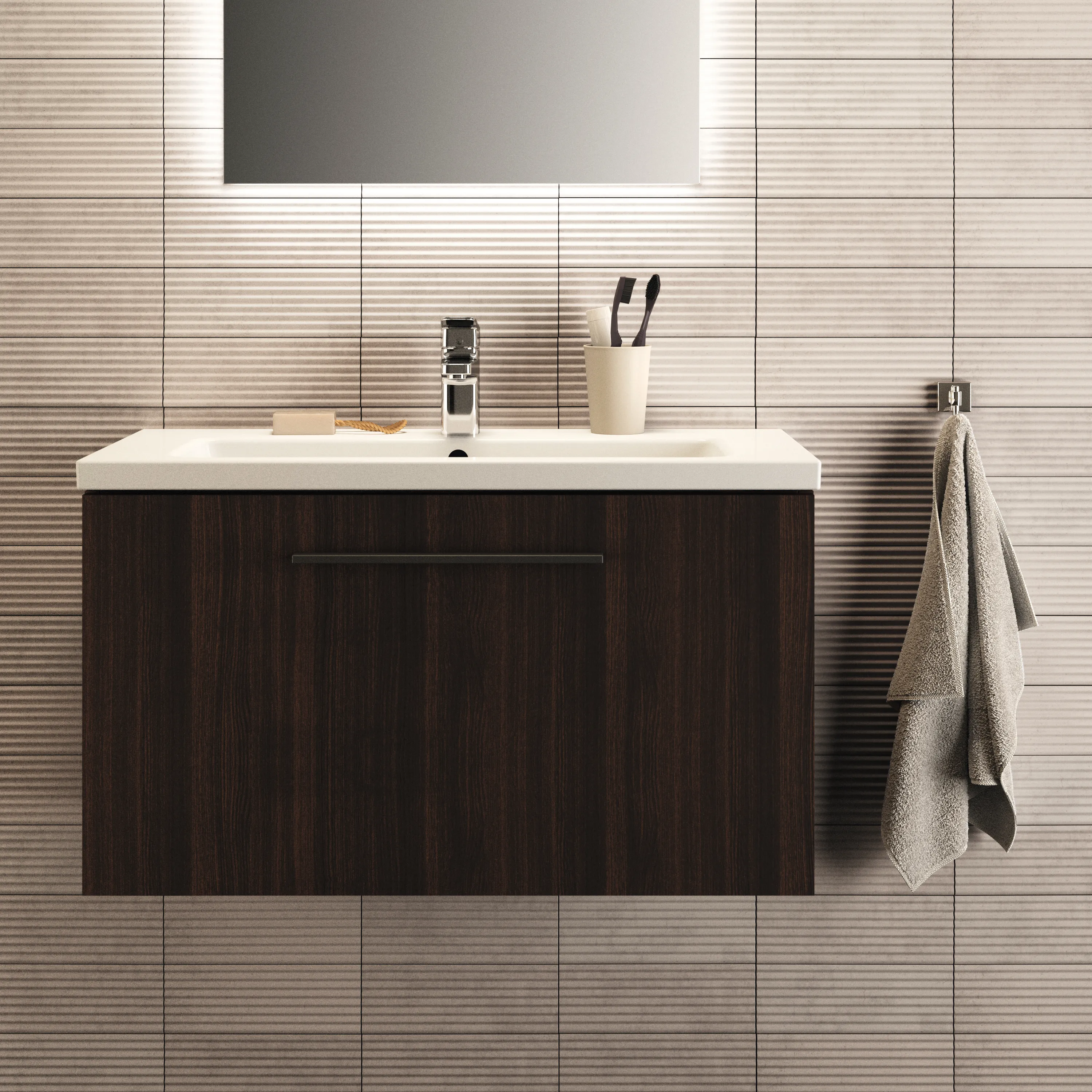 Ideal Standard Waschtischunterschrank „i.lifeS“ 80 × 44 × 37,5 cm Coff ee Oak Ideal Standard Waschtischunterschrank „i.lifeS“ 80 × 44 × 37,5 cm Coff ee Oak