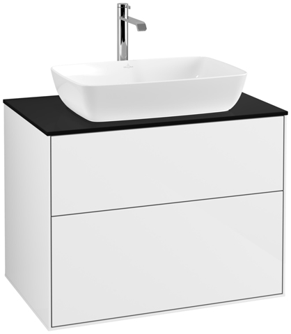 Villeroy & Boch Waschtischunterschrank „Finion“ für Schrankwaschtisch 80 × 60,3 × 50,1 cm 2 Schubladen, für Waschtischposition mittig