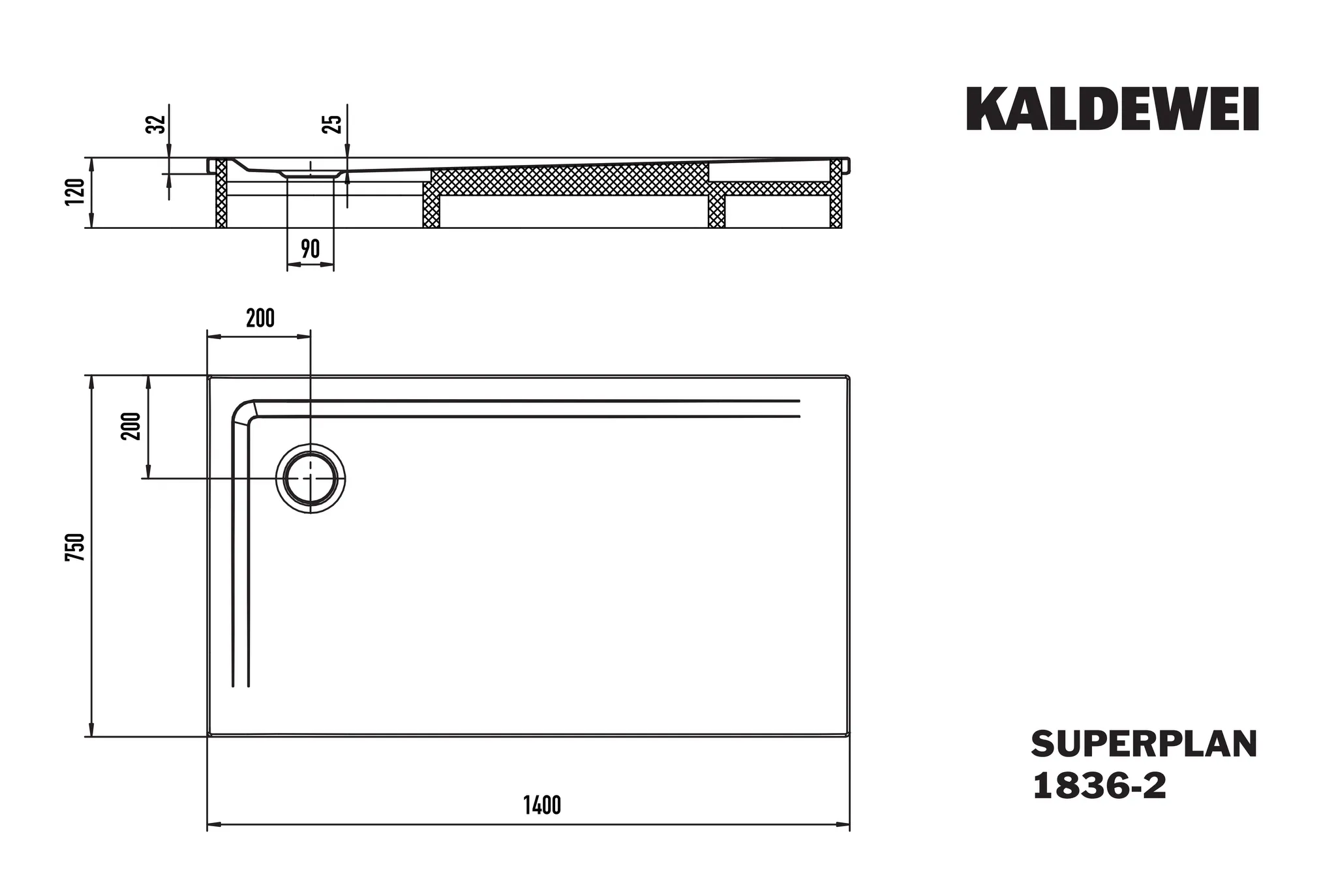 Kaldewei Duschwanne „Superplan“ 75 × 140 cm mit Perl-Effekt, in warm grey 10 Kaldewei Duschwanne „Superplan“ 75 × 140 cm mit Perl-Effekt, in warm grey 10