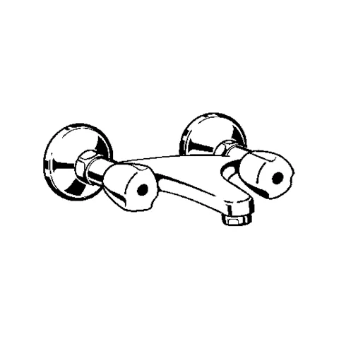 Kludi STANDARD CARE Wandarmatur DN 15 mit Terralux-Griff chrom, Ausladung 180 mm, Durchflussleistung 8 l/min, für geschlossene Trinkwassererwärmer