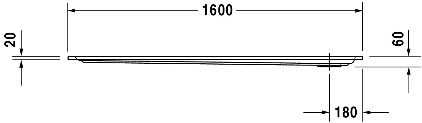 Duravit rechteck Duschwanne „Starck Slimline“ 160 × 75 cm ohne Antislip, ohne Oberflächenveredelung, in Weiß Duravit rechteck Duschwanne „Starck Slimline“ 160 × 75 cm ohne Antislip, ohne Oberflächenveredelung, in Weiß