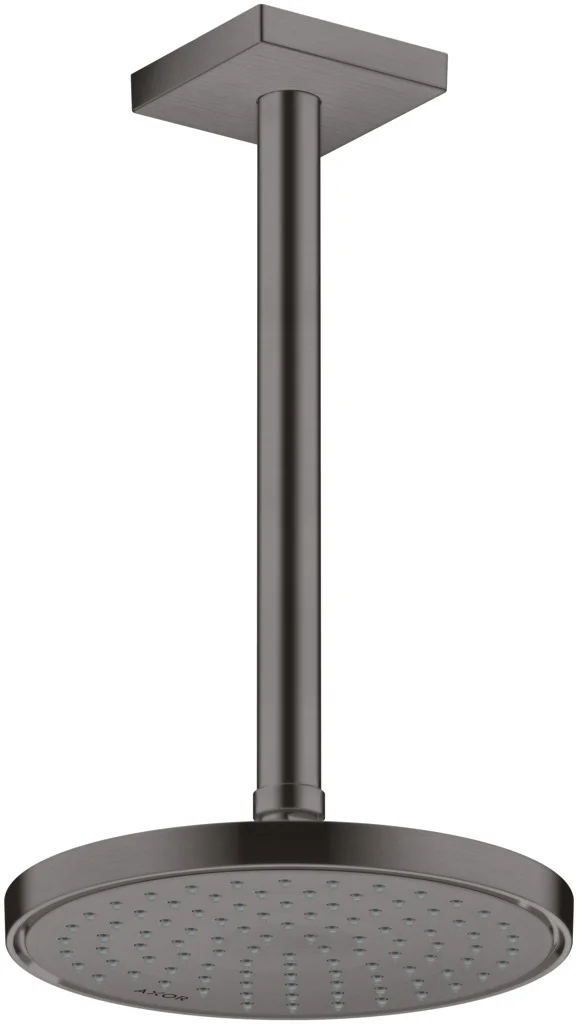 Hansgrohe AXOR ShowerSolutions Kopfbrause 220 1jet EcoSmart+ Brushed Black Chrome, 220 mm, verstellbarer Winkel, abnehmbar zur Reinigung