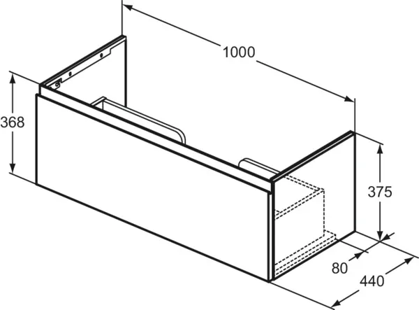 Ideal Standard Waschtischunterschrank „Finesse“ 100 × 37,5 × 44 cm Weiß matt lackiert Ideal Standard Waschtischunterschrank „Finesse“ 100 × 37,5 × 44 cm Weiß matt lackiert