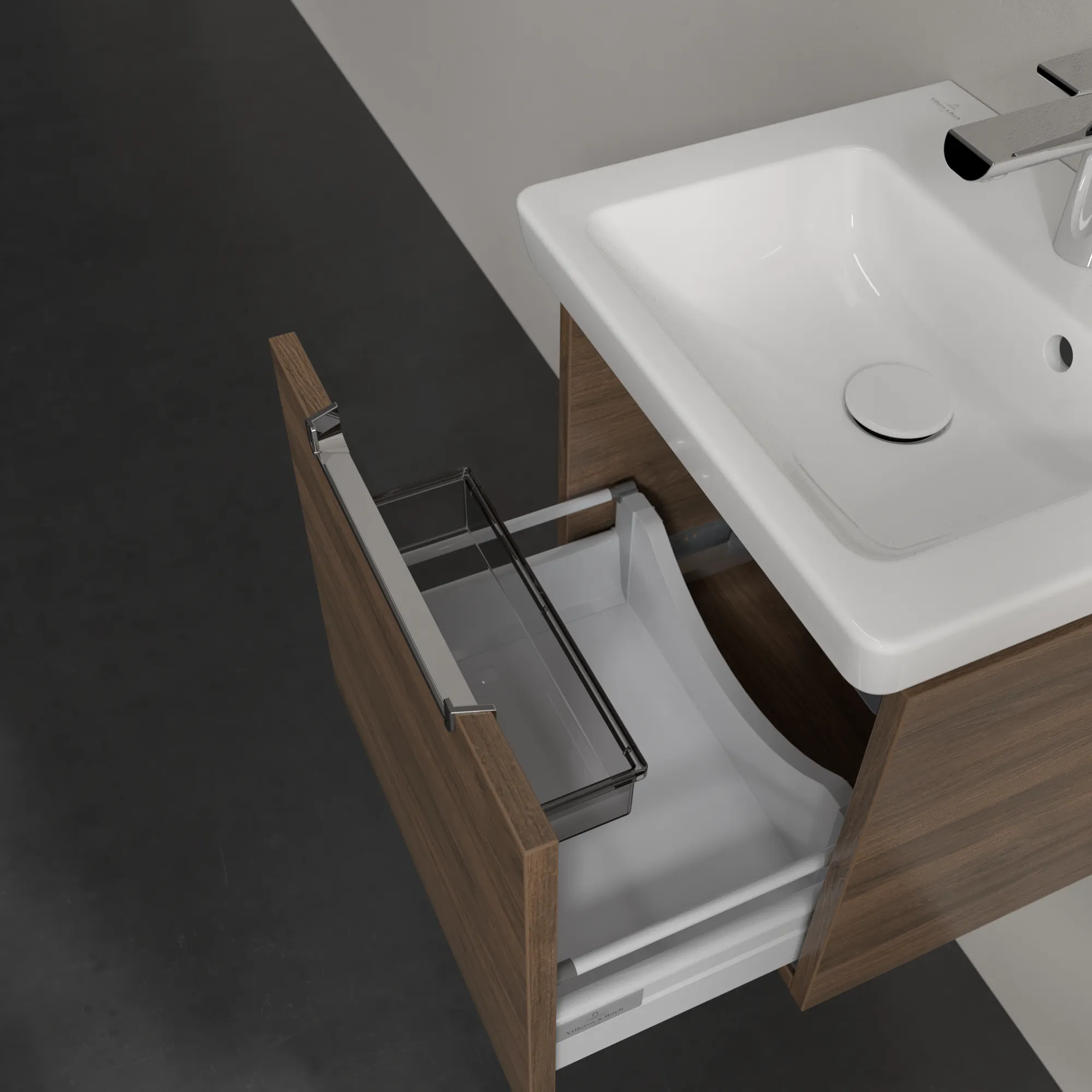 Villeroy & Boch Waschbeckenunterschrank Subway 2.0, Arizona Oak, 440x420x352 mm, eckig, mittige Wanneneinbauposition, SoftClosing, 1 Auszug Villeroy & Boch Waschbeckenunterschrank Subway 2.0, Arizona Oak, 440x420x352 mm, eckig, mittige Wanneneinbauposition, SoftClosing, 1 Auszug