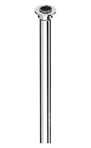 Kupferrohr Ø 10 mm, Einerseits mit Lötnippel Ø 18 mm für G 1/2 Überwurfmutter, andererseits glatt, 500 mm, chrom