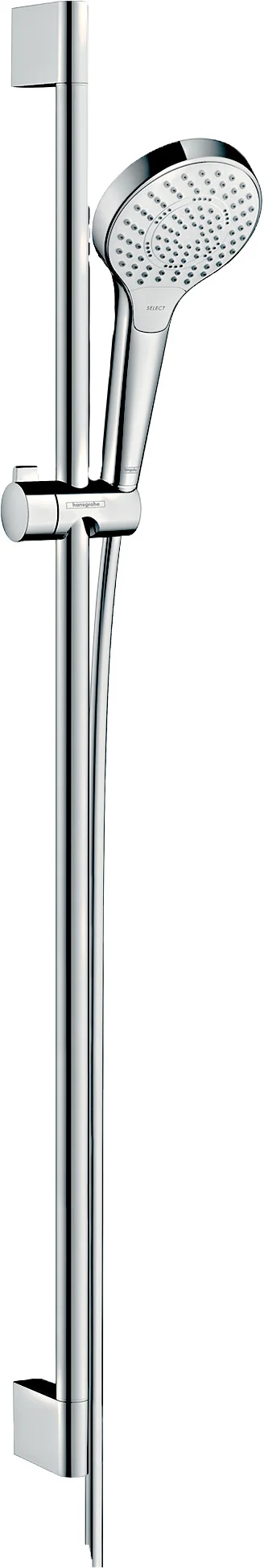 Hansgrohe Croma Select S Brauseset EcoSmart, 110 mm Brausekopf, 90 cm Brausestange, weiß/chrom