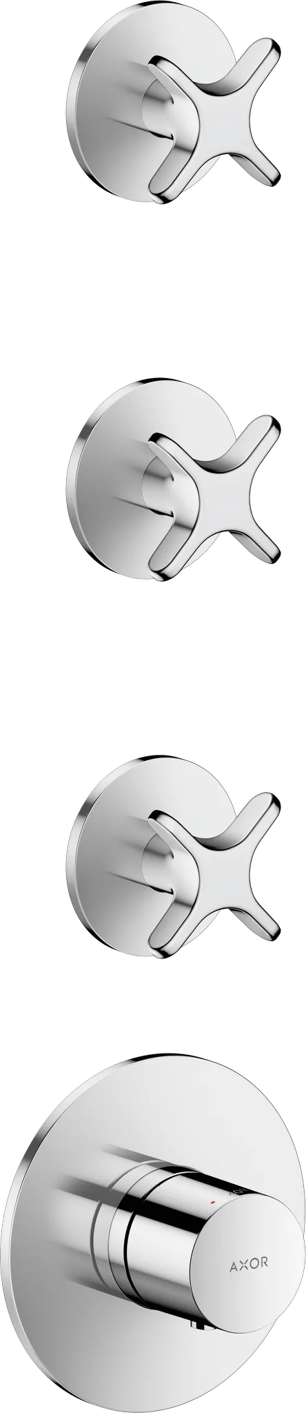 Hansgrohe AXOR One Thermostatmodul Unterputz für 3 Verbraucher mit Kreuzgriff, Chrom Hansgrohe AXOR One Thermostatmodul Unterputz für 3 Verbraucher mit Kreuzgriff, Chrom