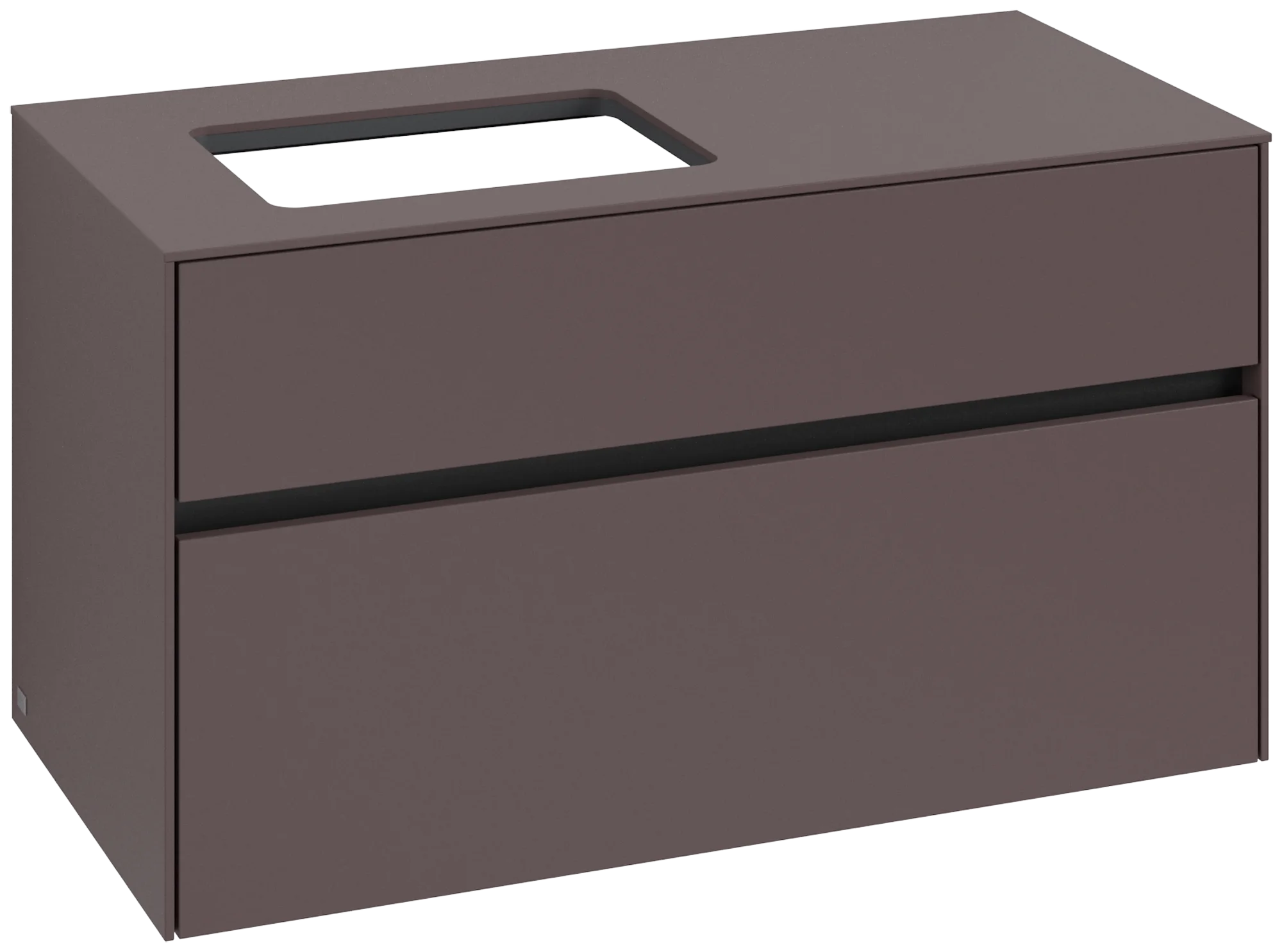 Villeroy & Boch Waschbeckenunterschrank Collaro C11000, Eckig Dark Berry, 1000x548x500mm, 2 Auszüge mit SoftClosing, 1 Waschbecken links