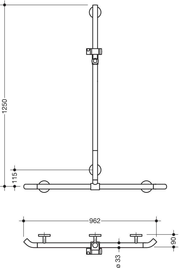 HEWI Haltegriff „System 800K“ in Rubinrot