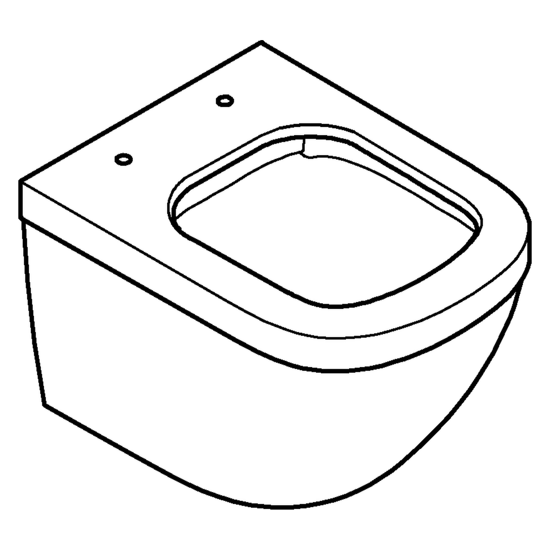 Wand-Tiefspül-WC Euro Keramik 39206, Ausladung 49 cm, Abgang waagerecht, spülrandlos, für Unterputz-Spülkasten, aus Sanitärkeramik, alpinweiß