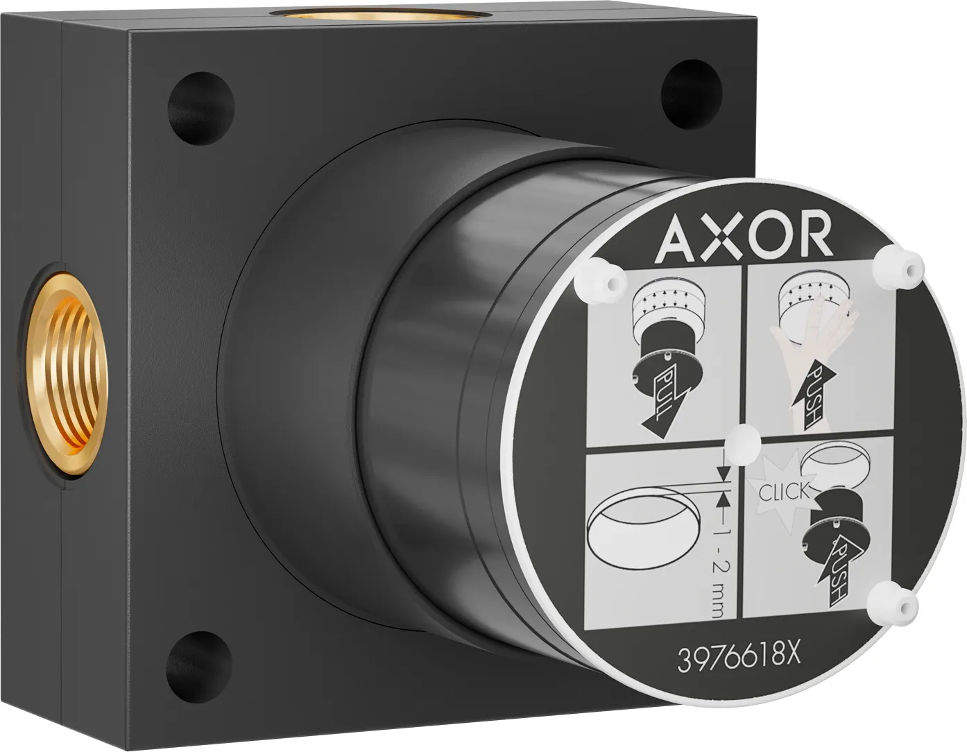 Hansgrohe AXOR ShowerSphere Grundkörper für Kopfbrause 2jet, Wandmontage, schallentkoppelte Ummantelung, Rp 1/2 Hansgrohe AXOR ShowerSphere Grundkörper für Kopfbrause 2jet, Wandmontage, schallentkoppelte Ummantelung, Rp 1/2