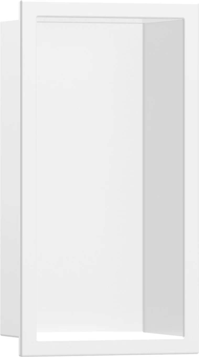 Hansgrohe XtraStoris Original Wandnische mit Rahmen, 300 x 150 x 70 mm, Edelstahl V2A, Mattweiß
