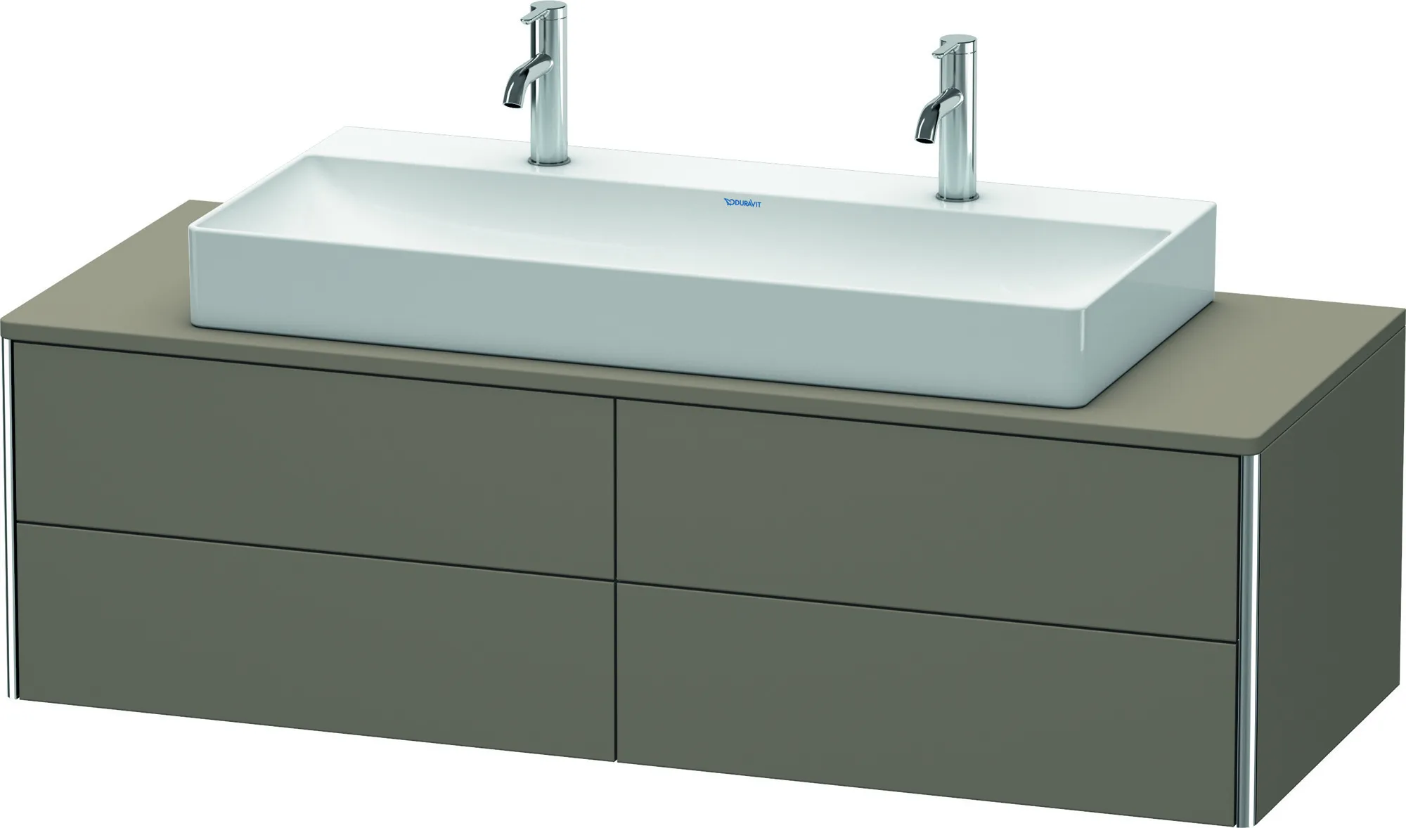 Duravit Waschtischunterschrank wandhängend „XSquare“ 140 × 40 × 54,8 cm Flannel Grey Seidenmatt