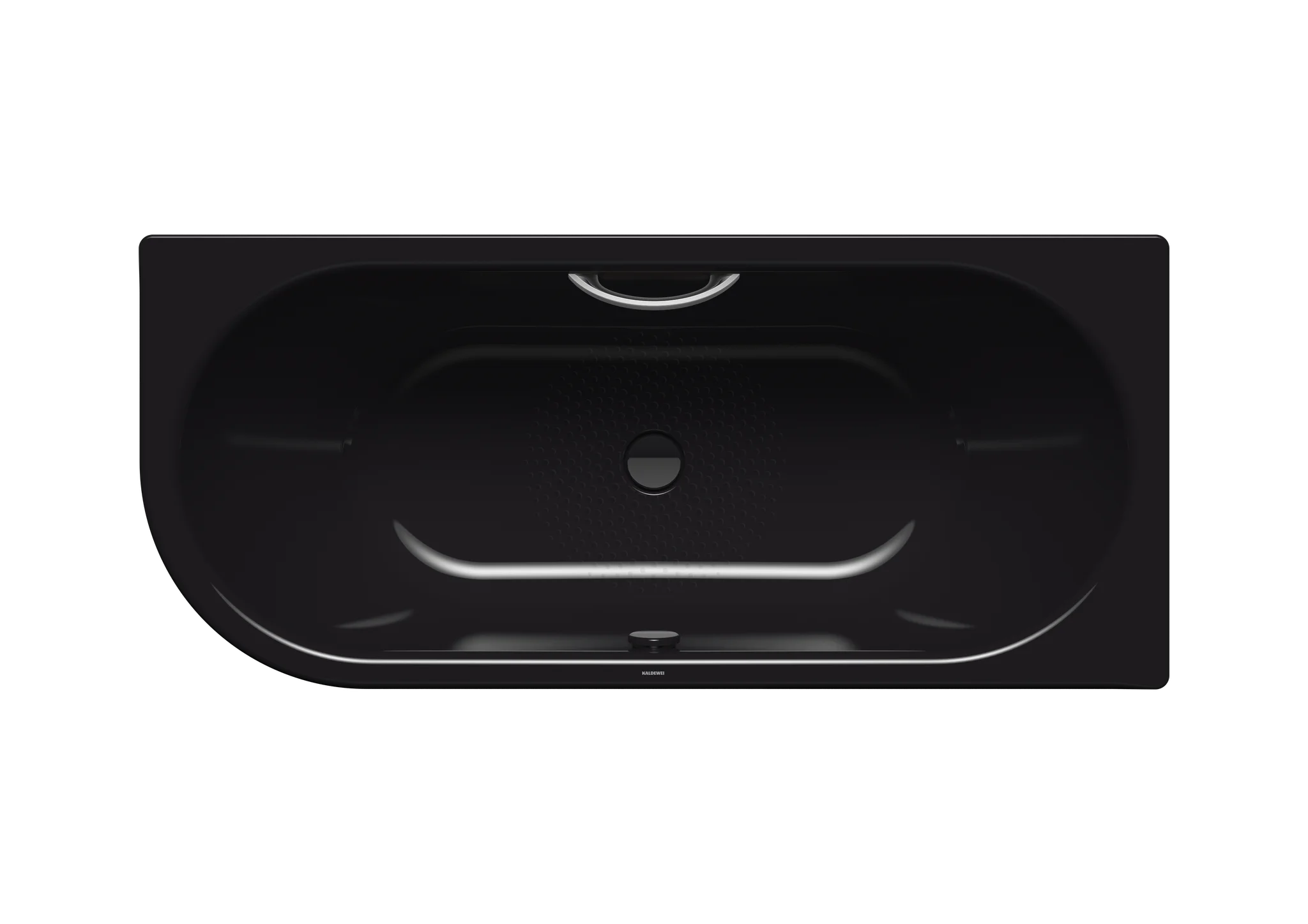 Kaldewei CENTRO DUO 1 LINKS Badewanne, schwarz, 1800x800 mm, 460 mm Tiefe, mit Griffloch, Antislip