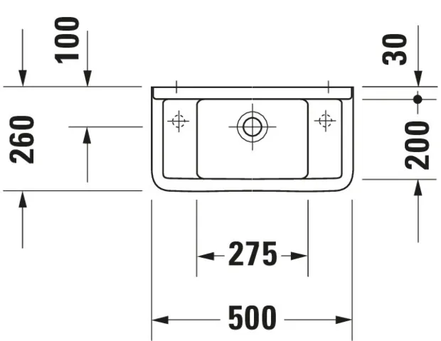 Wandwaschtisch „Starck 3“, mit Überlauf