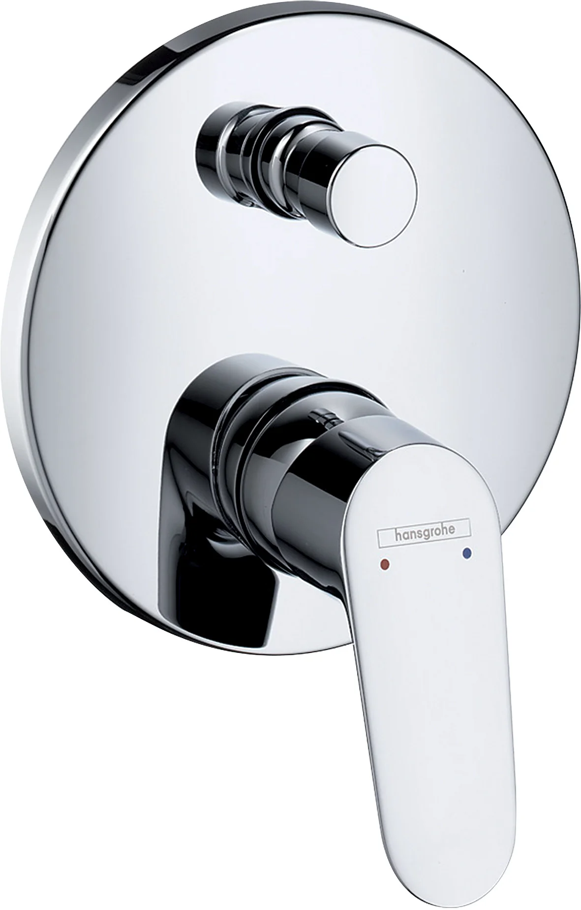 Hansgrohe Focus Einhebel-Wannenmischer Unterputz, Chrom, 2 Verbraucher, Keramikmischsystem, einstellbare Temperaturbegrenzung, automatische Rückstellung, Schalldämpfer, Wandmontage