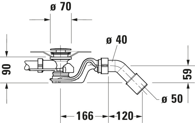 Duravit Ab- und Überlaufgarnitur für Badewannen Modell 792202