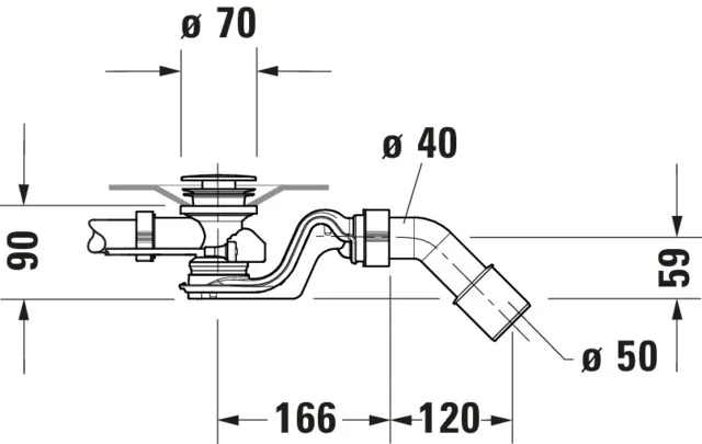 Duravit Ab- und Überlaufgarnitur für Badewannen mit Zulauf Modell 792209