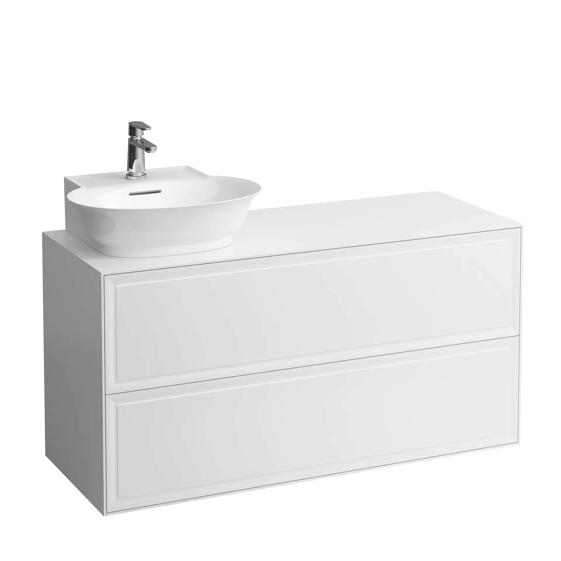 Laufen Waschtischunterbau „THE NEW CLASSIC“ 1177 × 600 × 457 mm Eiche geschwärzt, links Laufen Waschtischunterbau „THE NEW CLASSIC“ 1177 × 600 × 457 mm Eiche geschwärzt, links