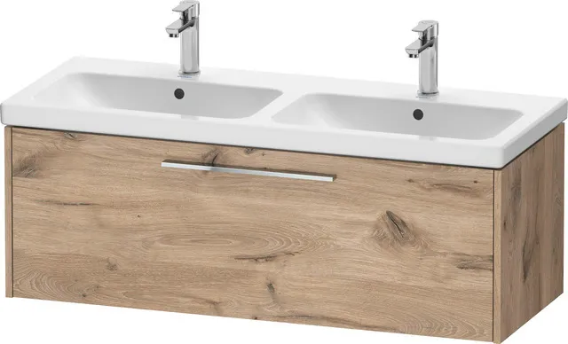 Duravit Waschtischunterschrank für Doppelwaschtisch Wandhängend „D-Code“ 118,4 × 40 × 46 cm in Eiche Marmoriert