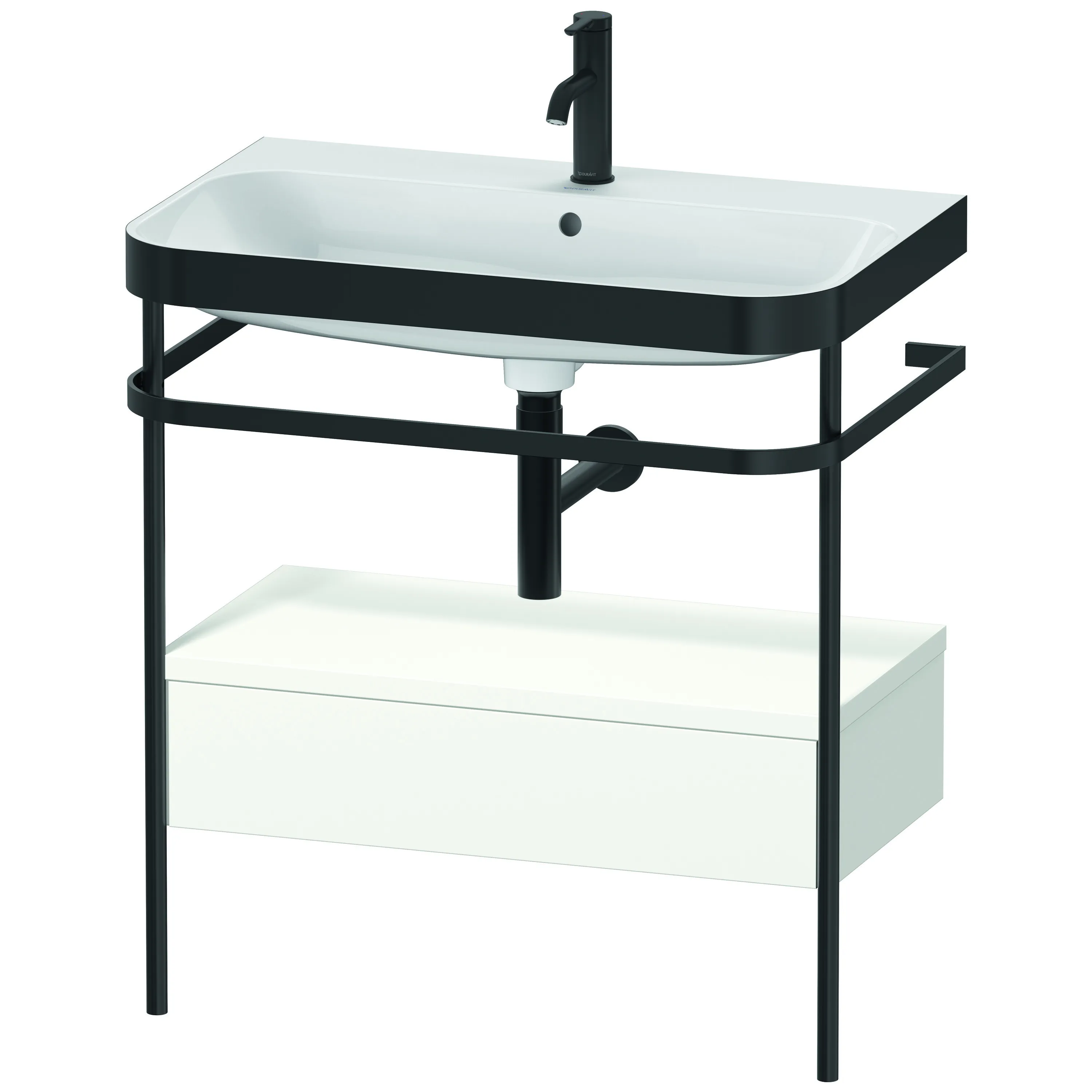 Duravit Waschtischunterschrank mit Metallkonsole „Happy D.2 Plus“ 77,5 × 85 × 49 cm Weiß Seidenmatt