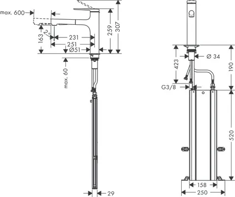 Zesis M33 Einhebel-Küchenmischer 160, Metall Ausziehbrause, 2jet, sBox Chrom