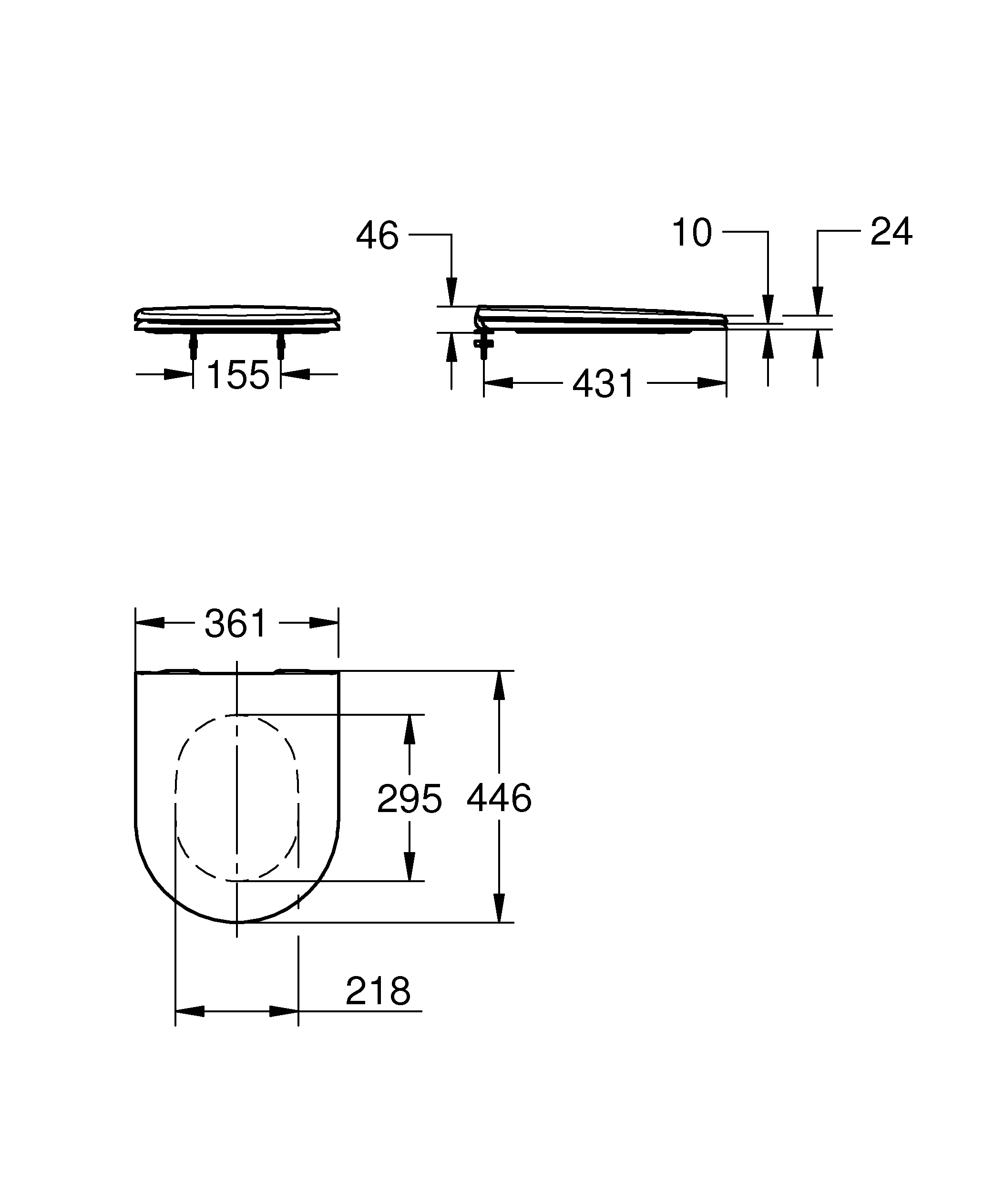 WC-Sitz Essence Keramik 39577_1, mit Deckel, aus Duroplast, SoftClose, Quick release Funktion, inkl. Befestigungsset, alpinweiß