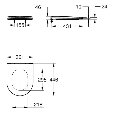Grohe WC-Sitz Essence Keramik 39577_1, SoftClose, alpinweiß Grohe WC-Sitz Essence Keramik 39577_1, SoftClose, alpinweiß