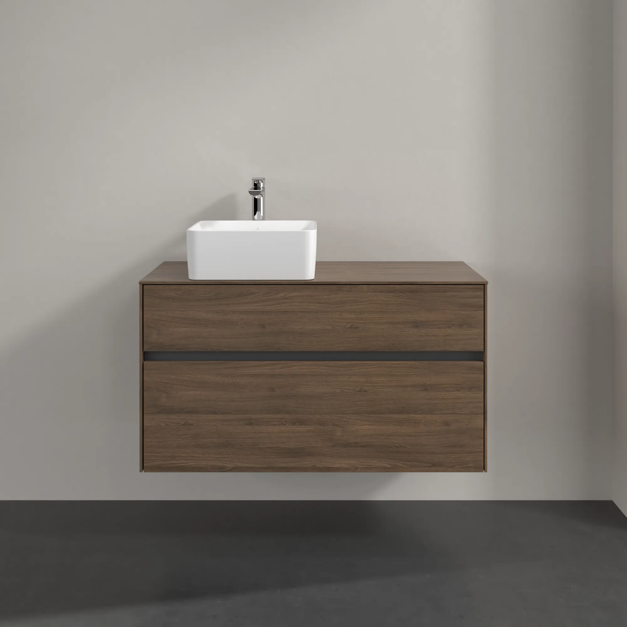 Villeroy & Boch Waschbeckenunterschrank Collaro C039B0 Arizona Oak, 1000x548x500 mm, mit Beleuchtung und SoftClosing, Eckig