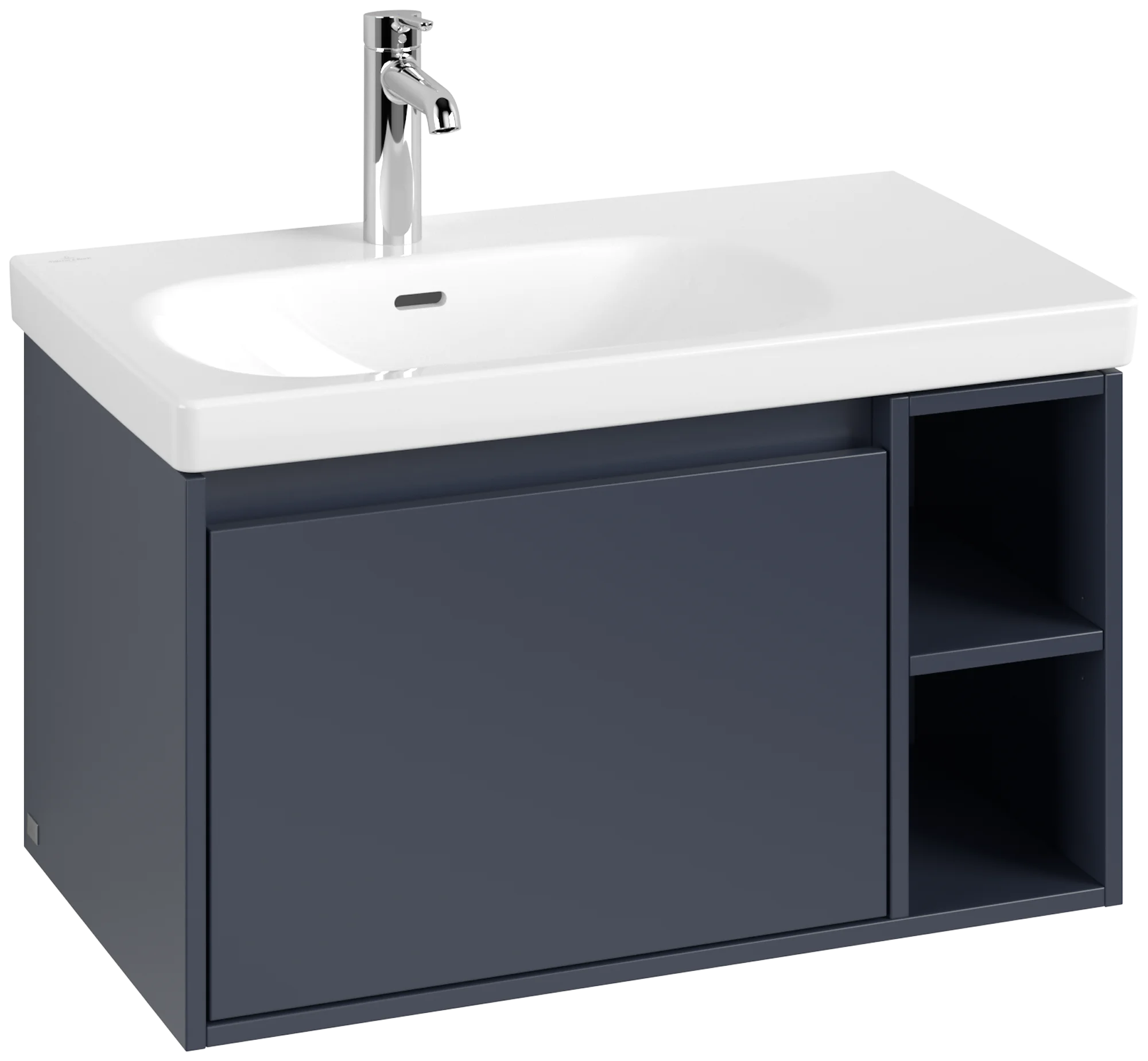 Villeroy & Boch Waschbeckenunterschrank Skyla, Marine Blue, 772x436x439 mm, 1 Auszug mit Antirutsch-Boden, 1 offenes Fach, mittige