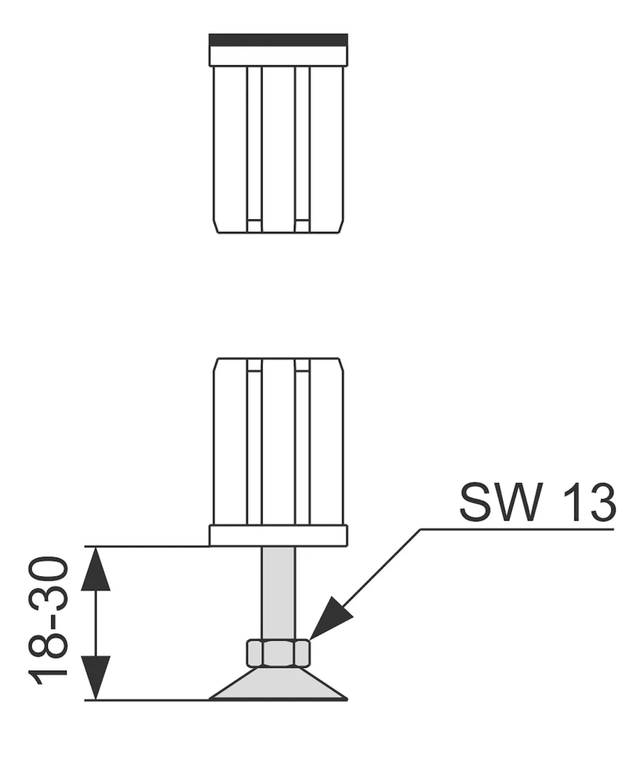 TECEprofil Einsteckfuß für Wannenträger u. Verkleidungsysteme TECEprofil Einsteckfuß für Wannenträger u. Verkleidungsysteme