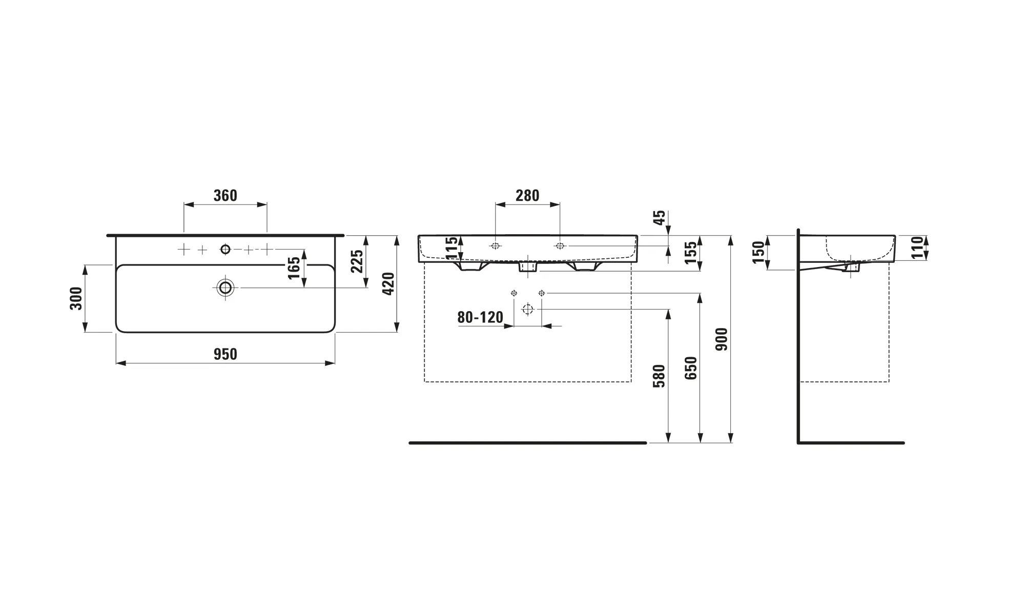 Waschbecken „VAL“ in Weiß Waschbecken „VAL“ in Weiß