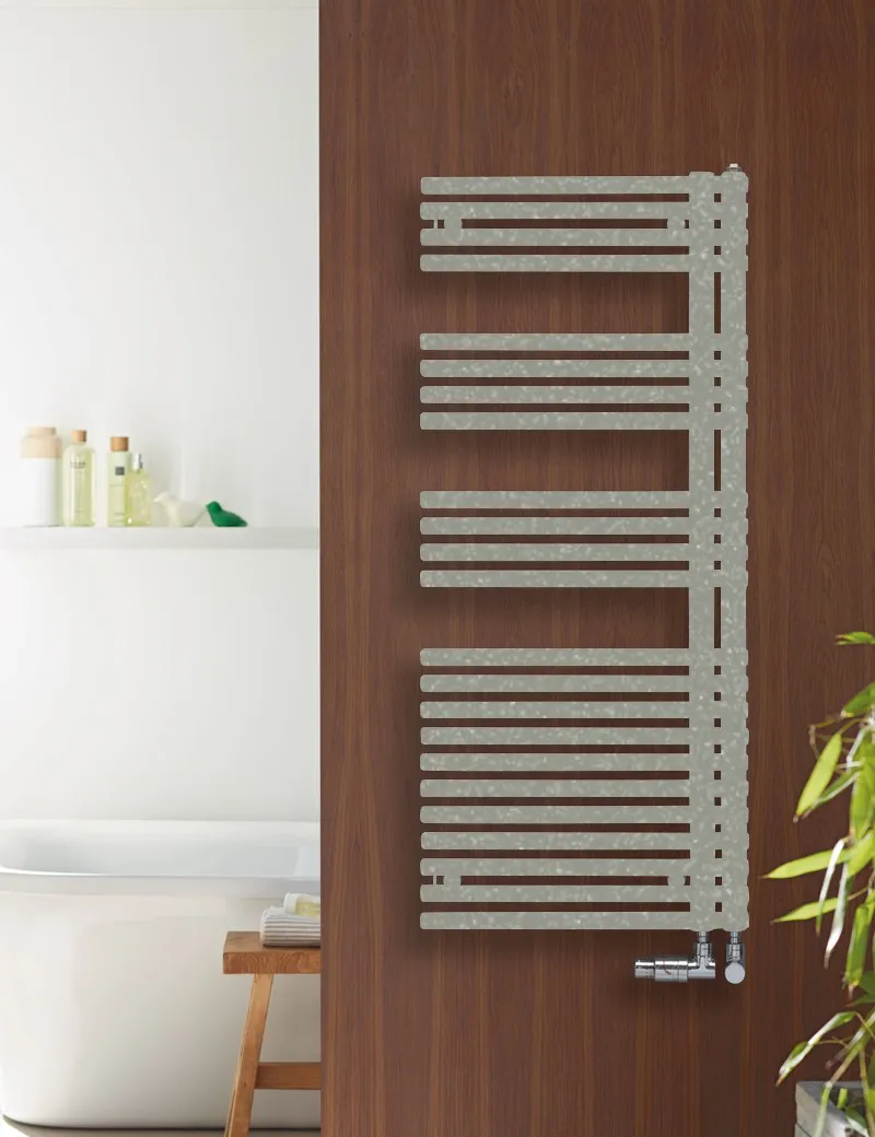 Zehnder Forma Asym HTW LFAEL-170-50/DD, elektrischer Badheizkörper, Inox Look