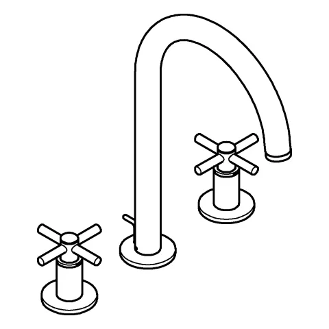 3-Loch-Waschtischbatterie Atrio 20643, mit Kreuzgriffen, Zugstangen-Ablaufgarnitur 1 1/4'', chrom 3-Loch-Waschtischbatterie Atrio 20643, mit Kreuzgriffen, Zugstangen-Ablaufgarnitur 1 1/4'', chrom