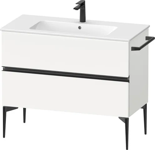 Duravit Waschtischunterschrank „Sivida“ 101 × 59,1 × 47,7 cm Front- & Korpusfarbe: Weiß Matt / Grifffarbe: Diamantschwarz / Größe: 101 × 47,7 × 59,1 cm Duravit Waschtischunterschrank „Sivida“ 101 × 59,1 × 47,7 cm Front- & Korpusfarbe: Weiß Matt / Grifffarbe: Diamantschwarz / Größe: 101 × 47,7 × 59,1 cm