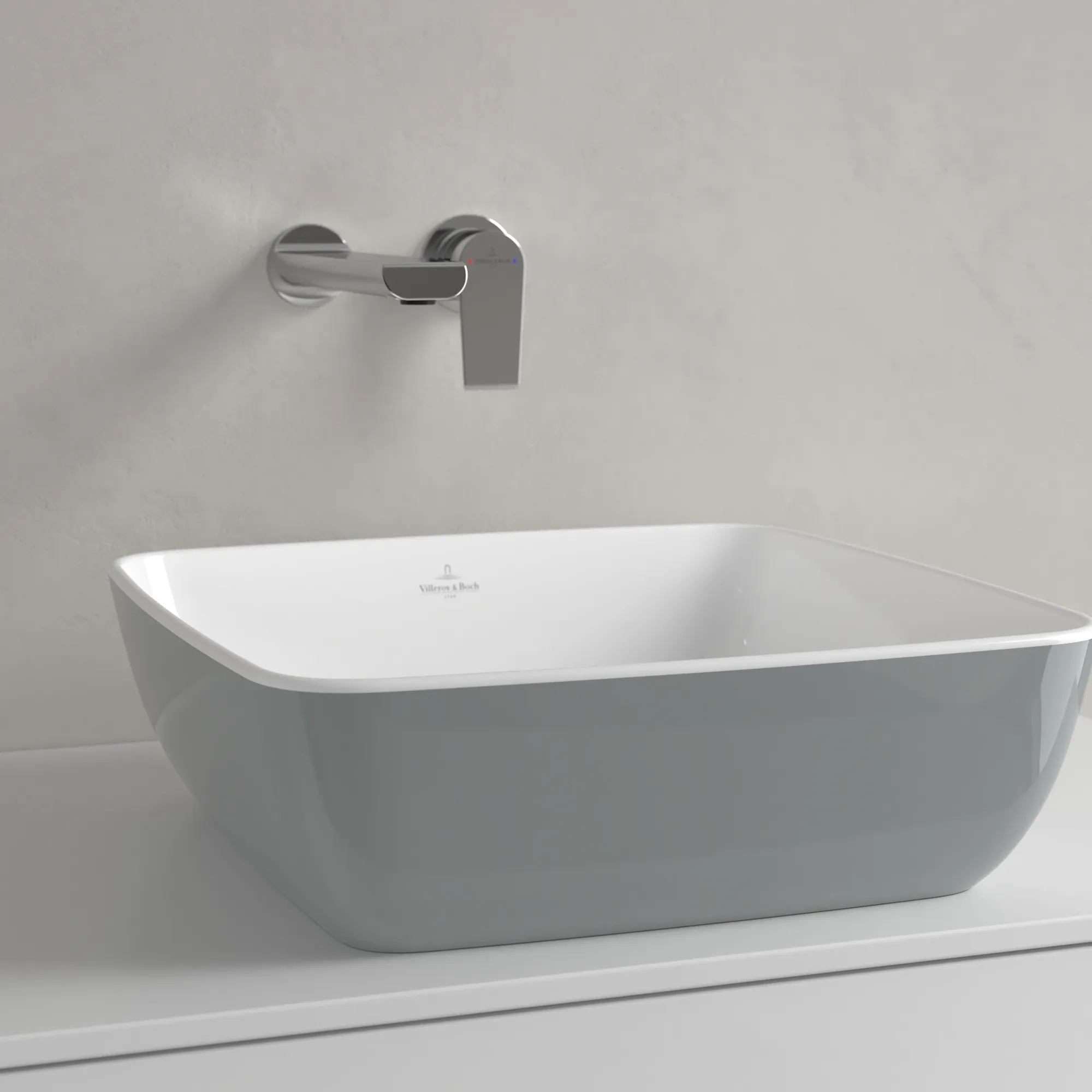 Villeroy & Boch Aufsatzwaschbecken Artis French Linen 410x410x130mm TitanCeram glänzend