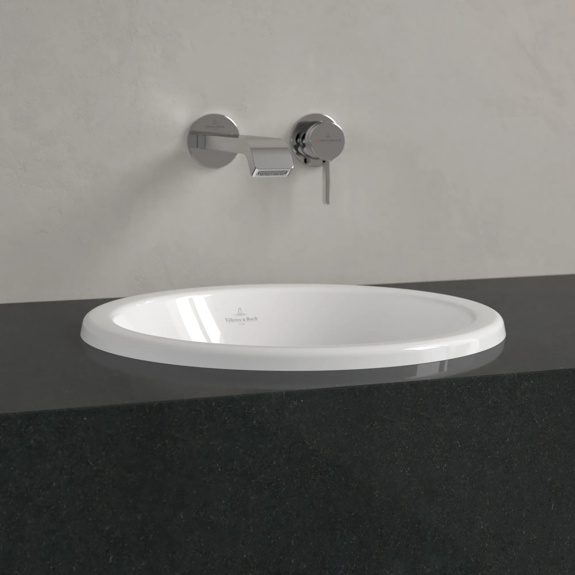 Villeroy & Boch Einbauwaschtisch aus TitanCeram „Loop & Friends“ ohne Hahnlochbohrung, ⌀ 390 mm, ohne Hahnlochbohrung in Weiß Alpin Villeroy & Boch Einbauwaschtisch aus TitanCeram „Loop & Friends“ ohne Hahnlochbohrung, ⌀ 390 mm, ohne Hahnlochbohrung in Weiß Alpin