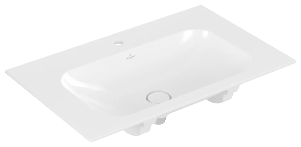 Villeroy & Boch Schrankwaschtisch Finion, 800x500x160 mm, weiß Alpin CeramicPlus, glänzend, 3-Loch-Armatur, TitanCeram Villeroy & Boch Schrankwaschtisch Finion, 800x500x160 mm, weiß Alpin CeramicPlus, glänzend, 3-Loch-Armatur, TitanCeram
