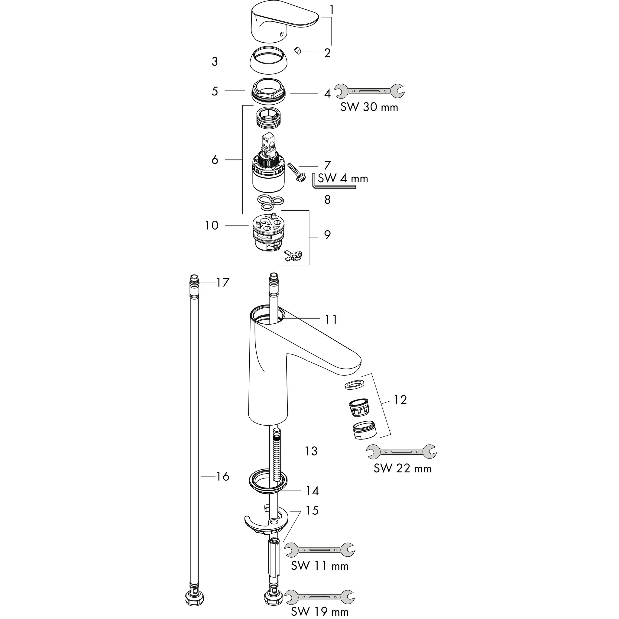 Hansgrohe Focus Einhebel-Waschtischmischer 100 ohne Ablaufgarnitur, Chrom Hansgrohe Focus Einhebel-Waschtischmischer 100 ohne Ablaufgarnitur, Chrom
