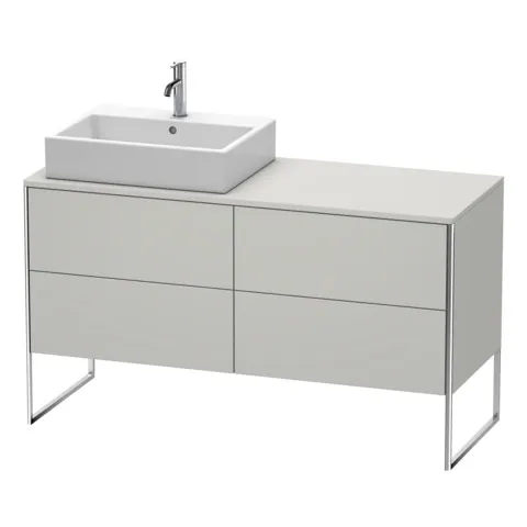 Duravit Waschtischunterschrank bodenstehend „XSquare“ 140 × 77,8 × 54,8 cm Becken: links / Front- & Korpusfarbe: Betongrau Matt / Größe: 140 × 54,8 × 77,8 cm / Oberfläche: Dekor / Profile: Chrom / Schubladen: 4 Duravit Waschtischunterschrank bodenstehend „XSquare“ 140 × 77,8 × 54,8 cm Becken: links / Front- & Korpusfarbe: Betongrau Matt / Größe: 140 × 54,8 × 77,8 cm / Oberfläche: Dekor / Profile: Chrom / Schubladen: 4