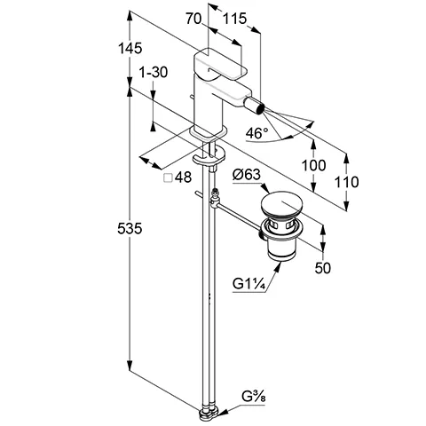 Kludi RENON Bidet-Einhandmischer DN 15, chrom Kludi RENON Bidet-Einhandmischer DN 15, chrom